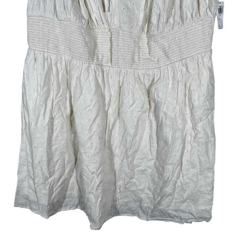 NWT Old Navy Eyelet Smocked Peasant Top Cream Boho Cottagecore Plus Size 2X
